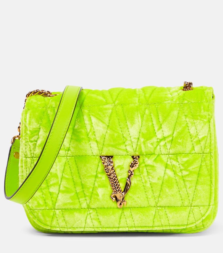 versace virtus small velvet shoulder bag