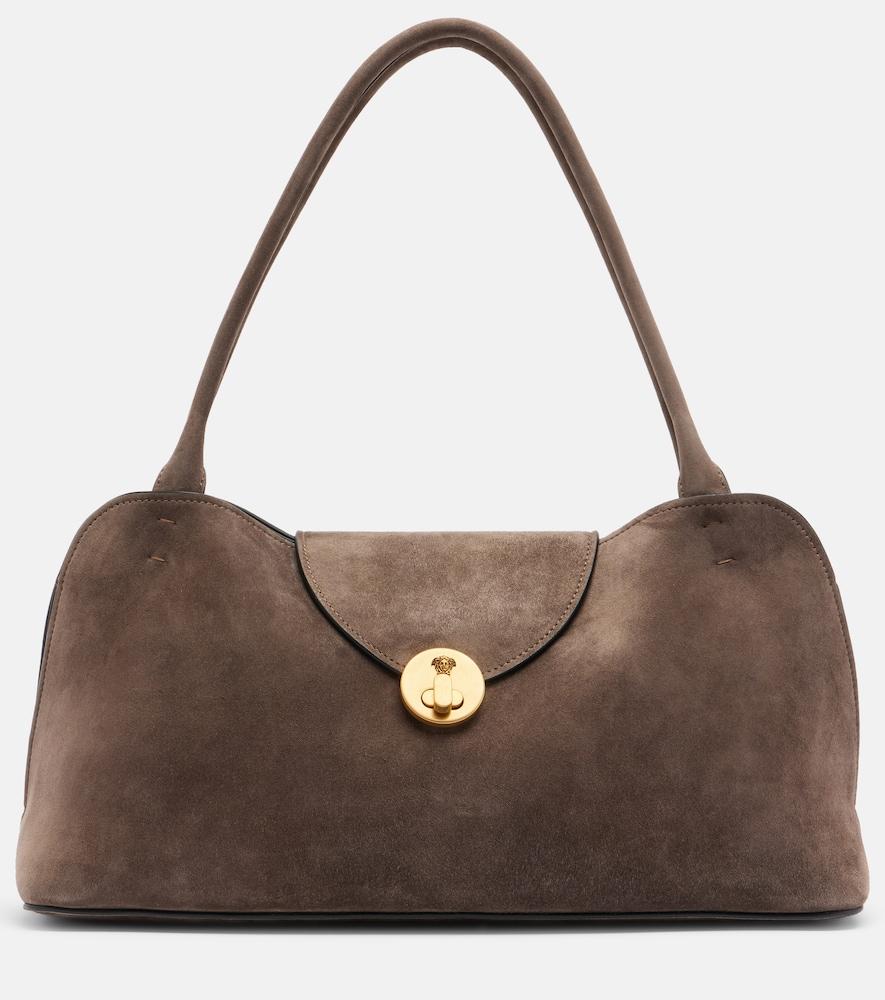 versace vivian suede shoulder bag