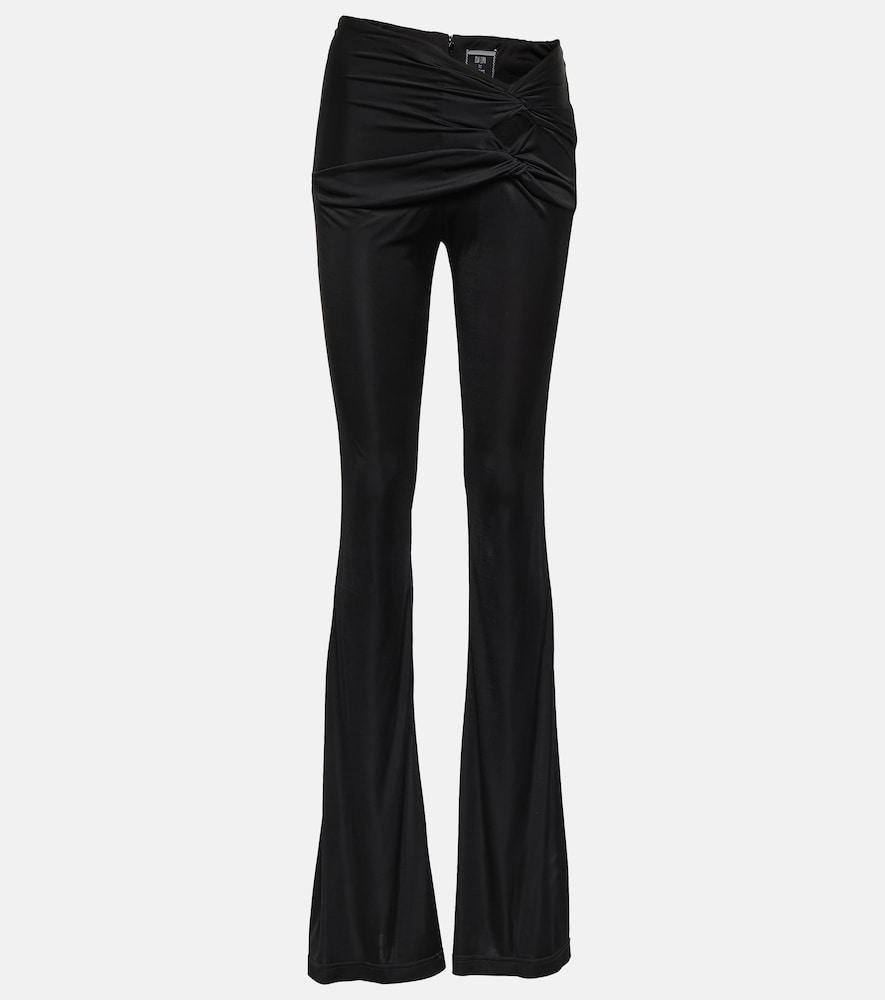 versace x dua lipa gathered jersey flared pants