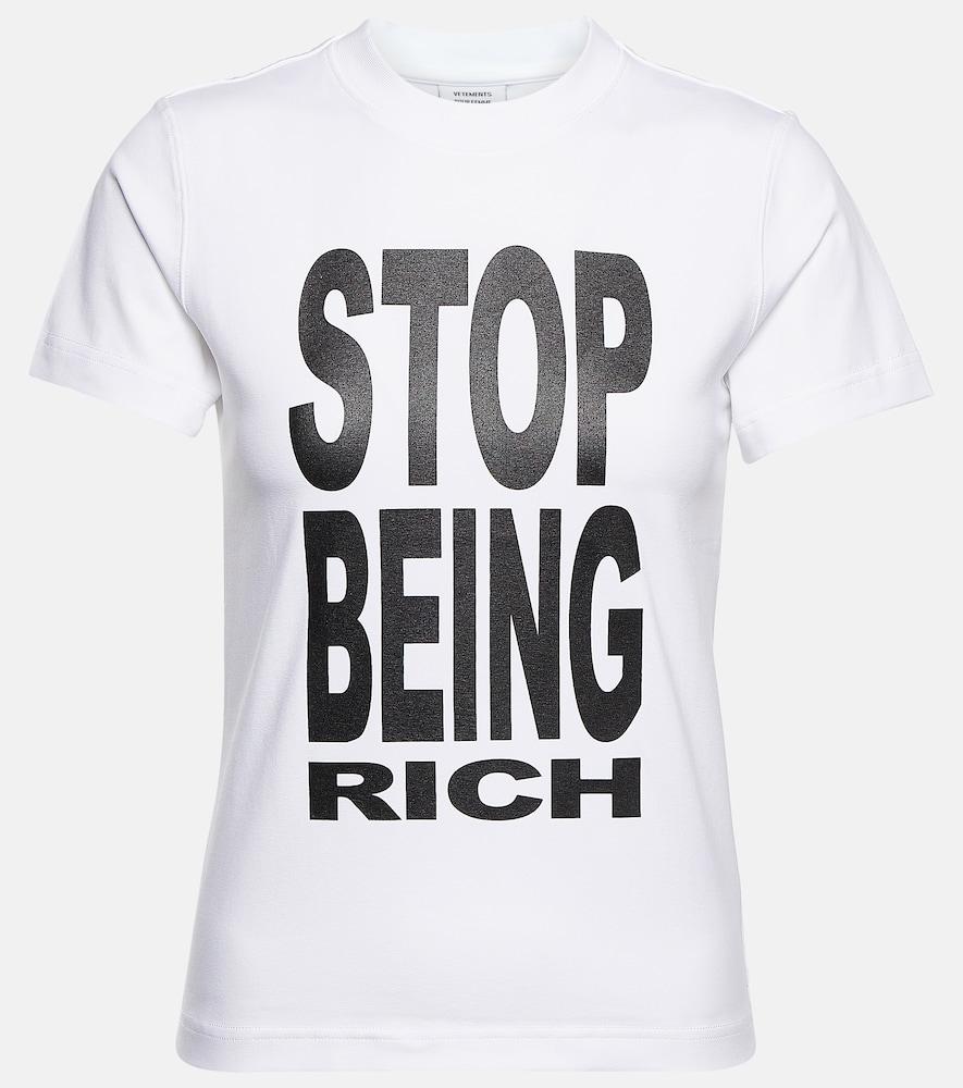 vetements slogan cotton t-shirt