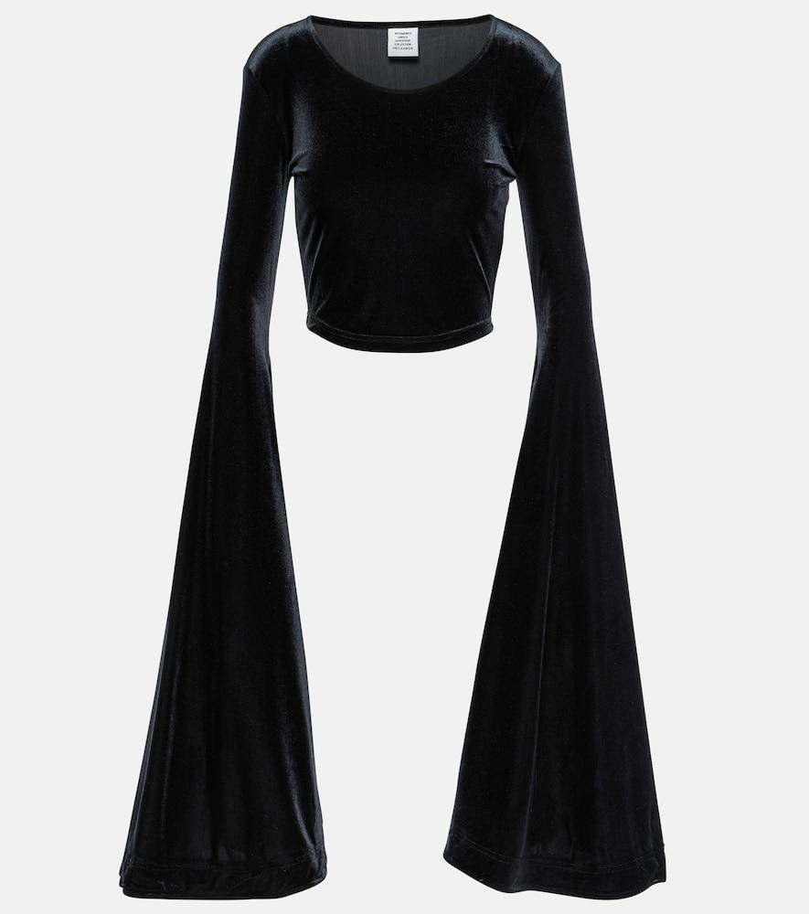 vetements velvet crop top