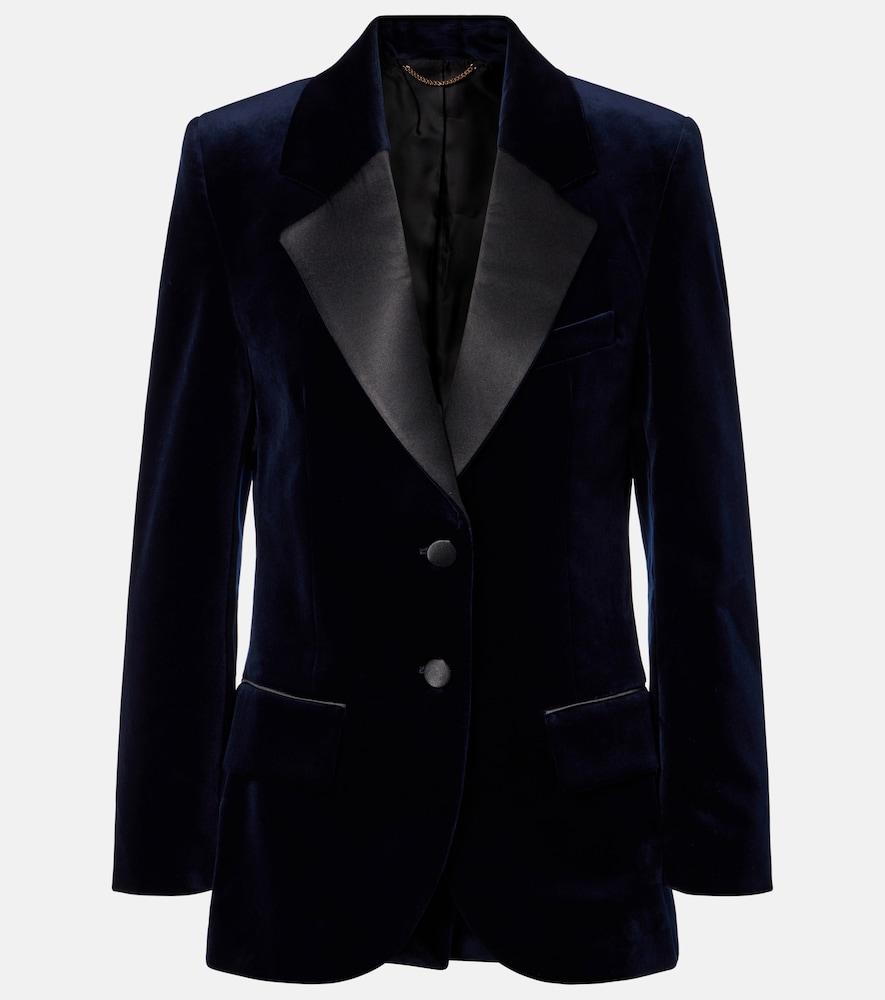 victoria beckham cotton-blend velvet blazer