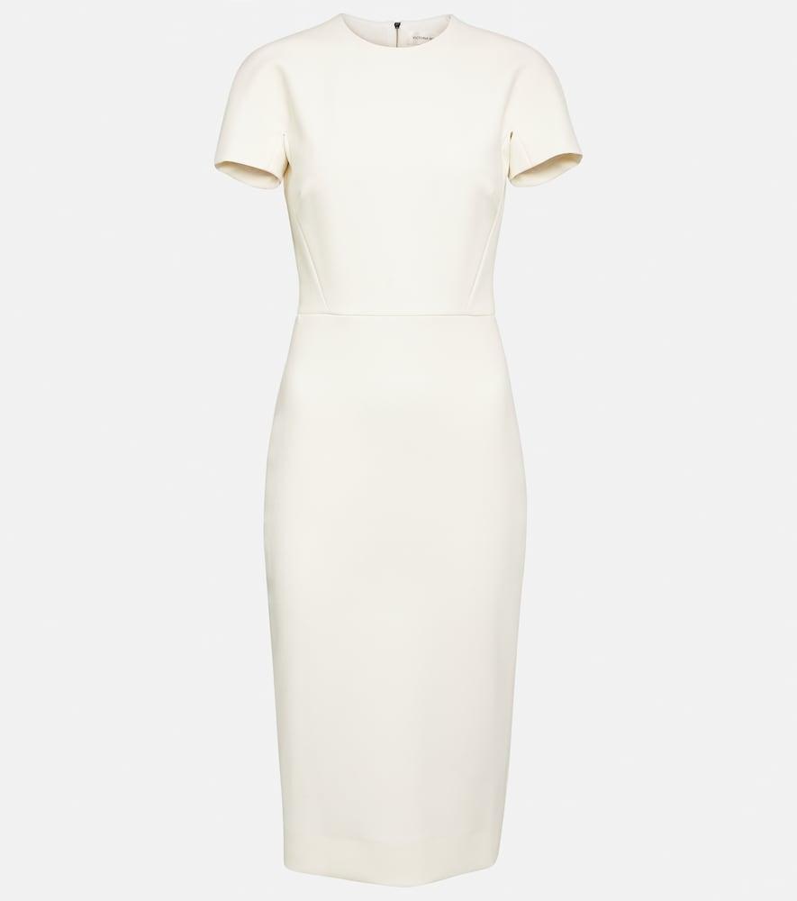 victoria beckham crêpe midi dress