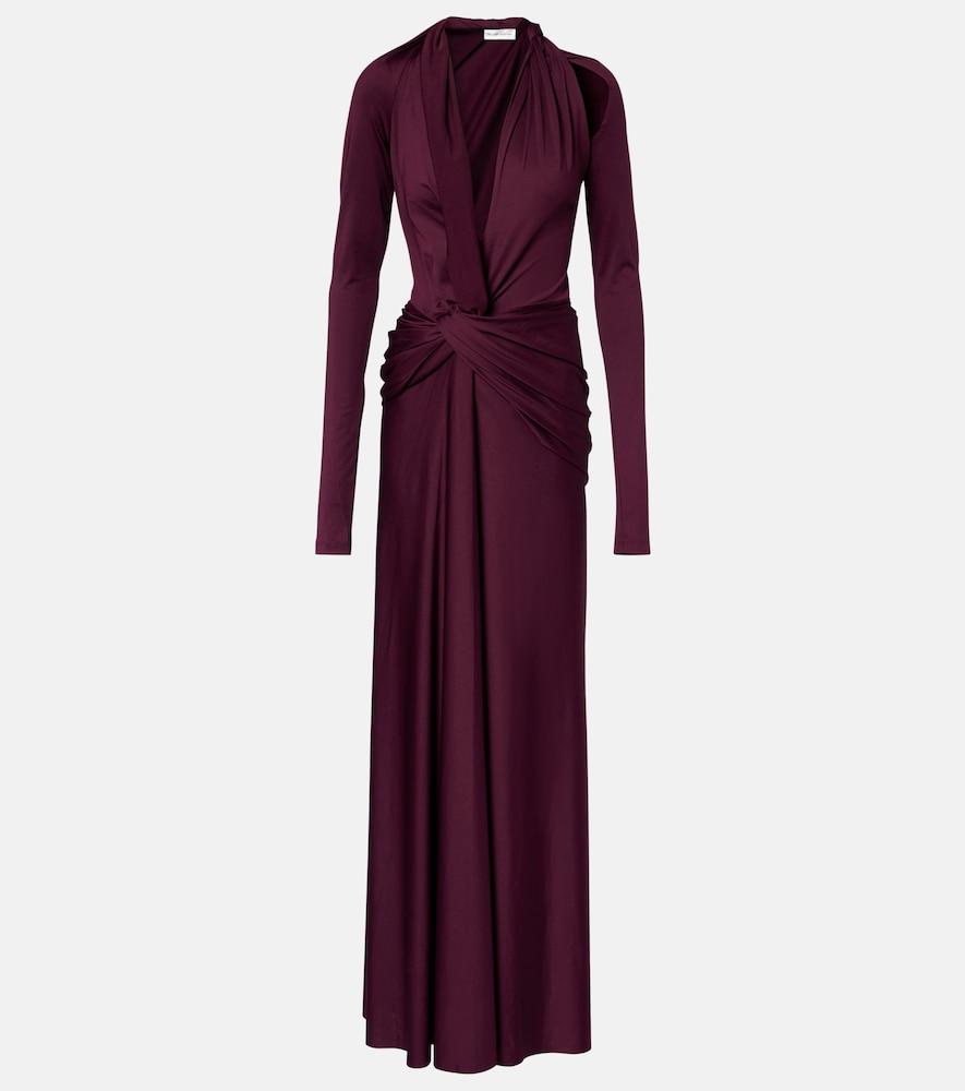 victoria beckham gathered jersey gown