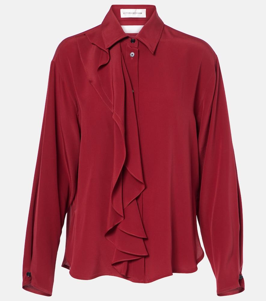 victoria beckham ruffled silk blouse
