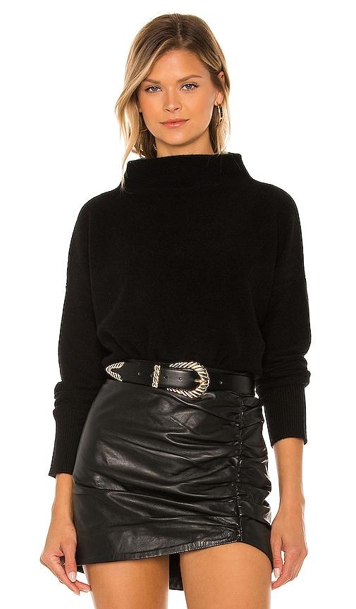 vince boiled funnel neck pullover in black. - size s (also in xs)
