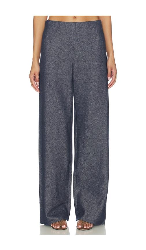 vince colette chambray bias pant in navy. - size l (also in s)