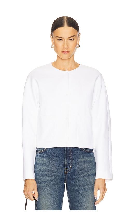 vince collarless jacket in white. - size l (also in s)