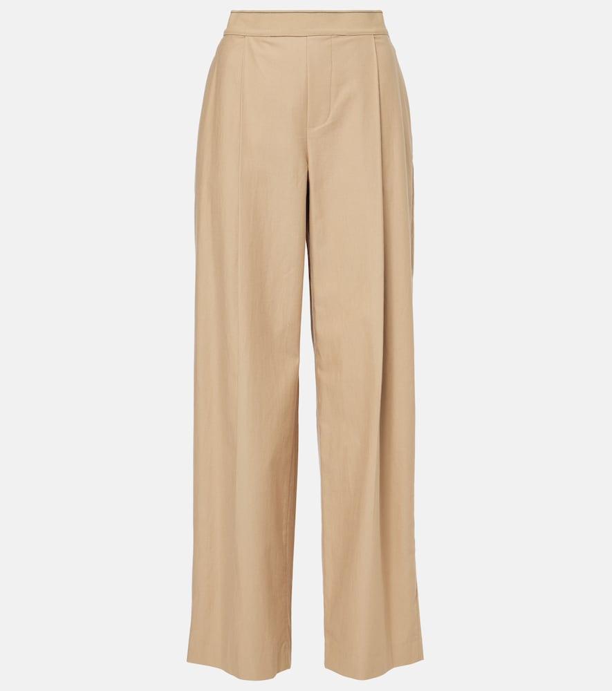 vince cotton and wool wide-leg pants