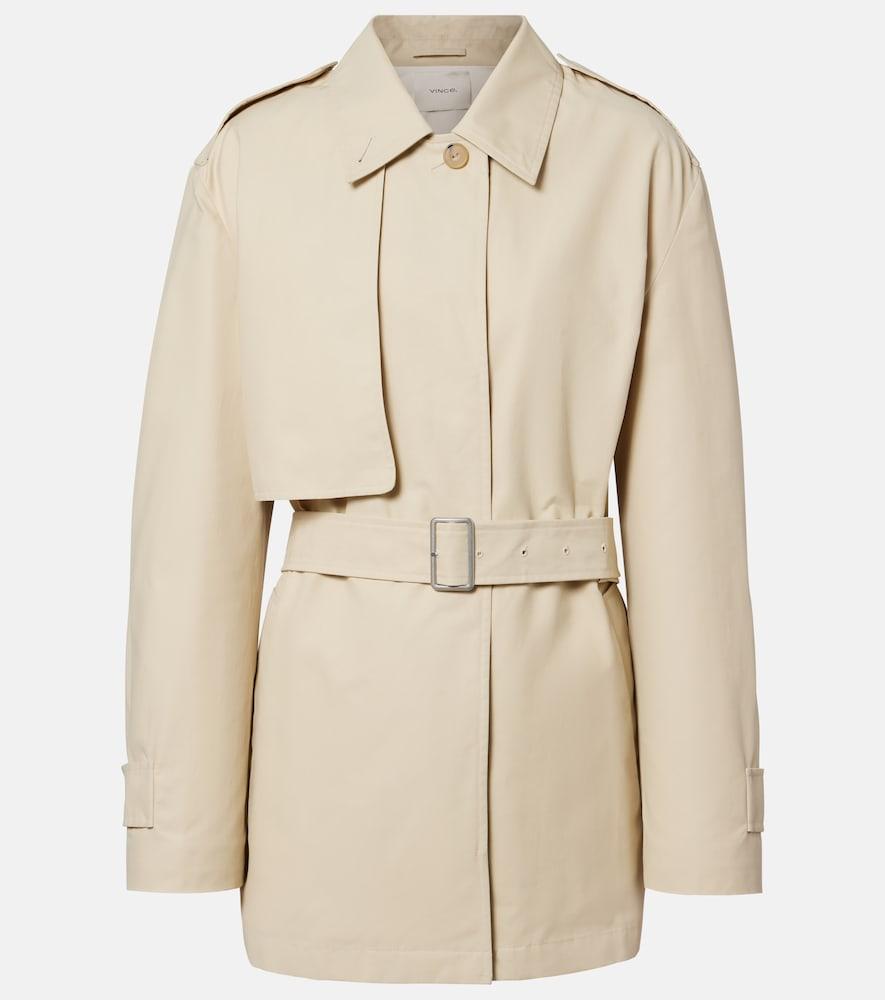 vince cotton-blend cropped trench coat