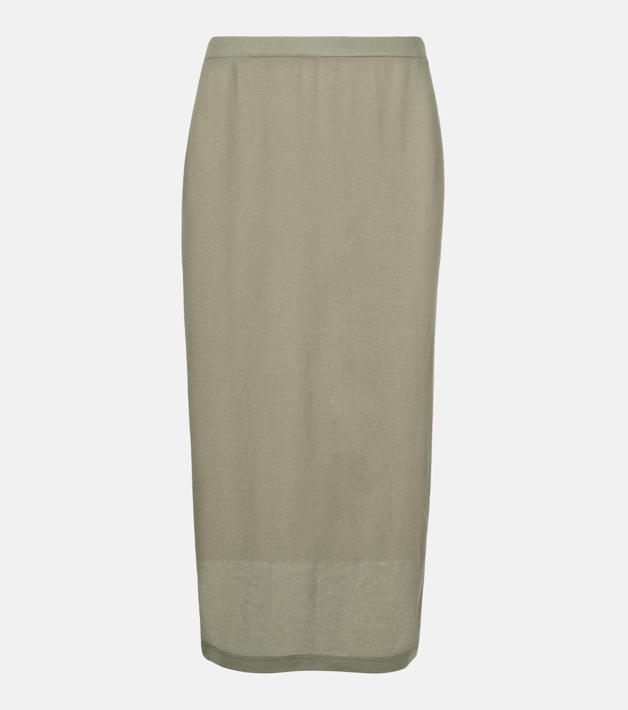 vince cotton midi skirt