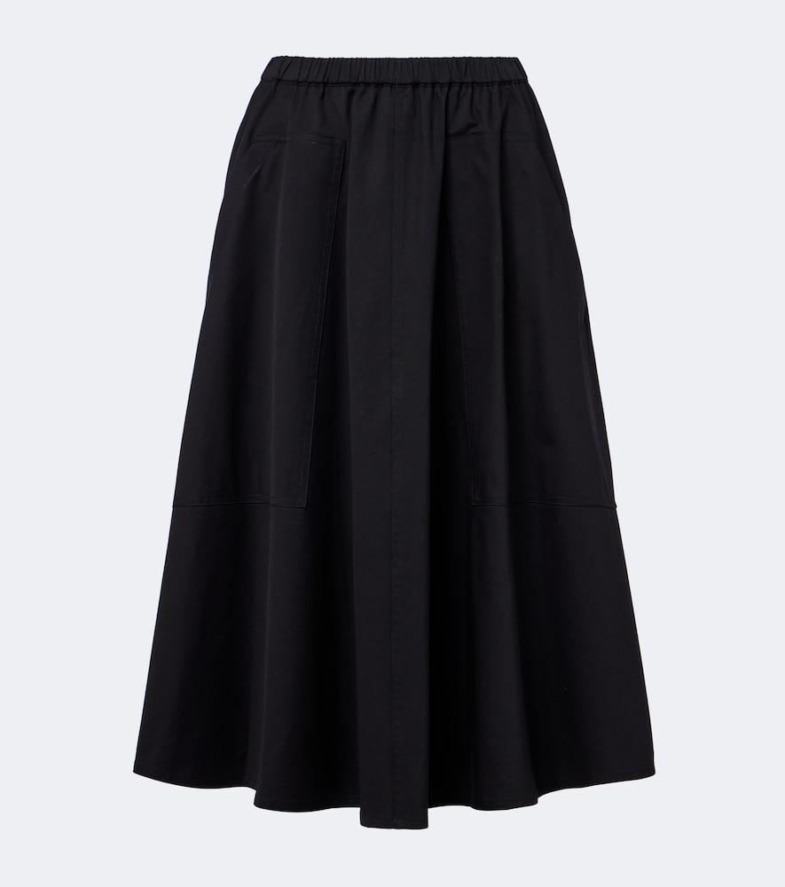 vince cotton midi skirt