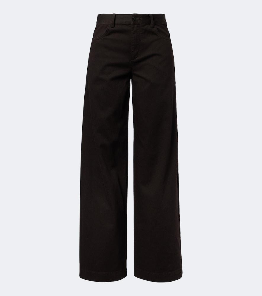 vince cotton twill wide-leg pants