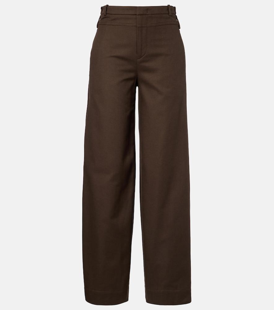vince cotton twill wide-leg pants