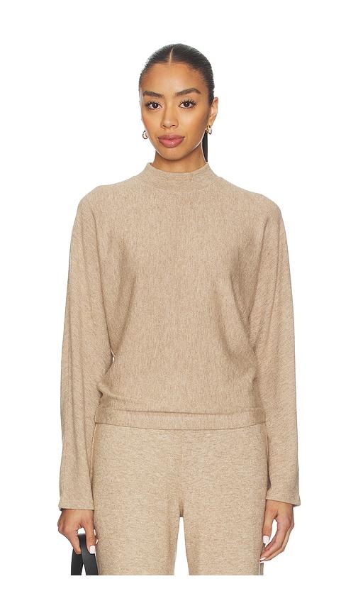 vince cozy dolman mock neck pullover in beige. - size m (also in xxs)