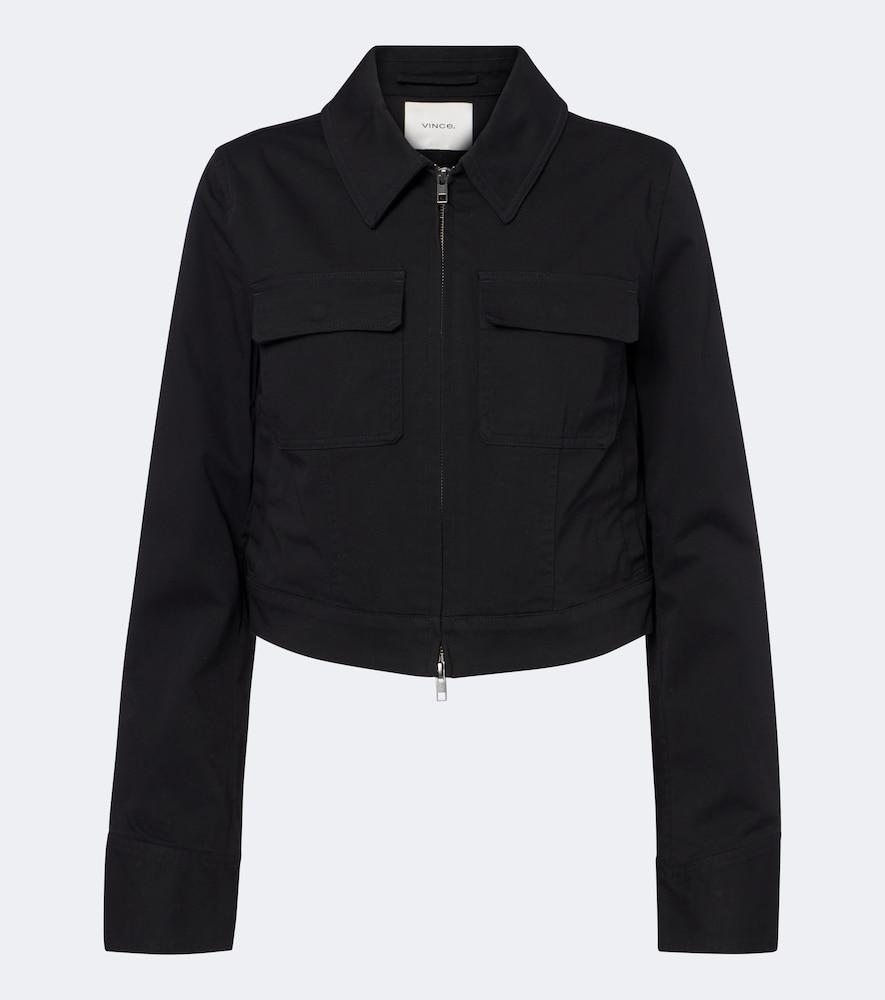 vince cropped cotton jacket