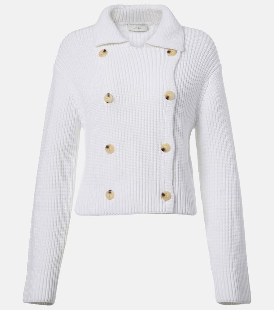 vince double-breasted cotton-blend jacket