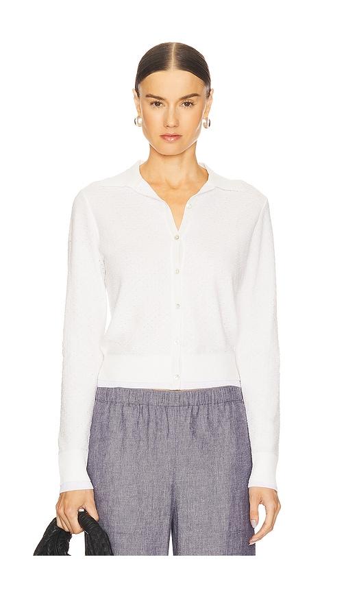 vince double layer mesh cardigan in white. - size m (also in xl)