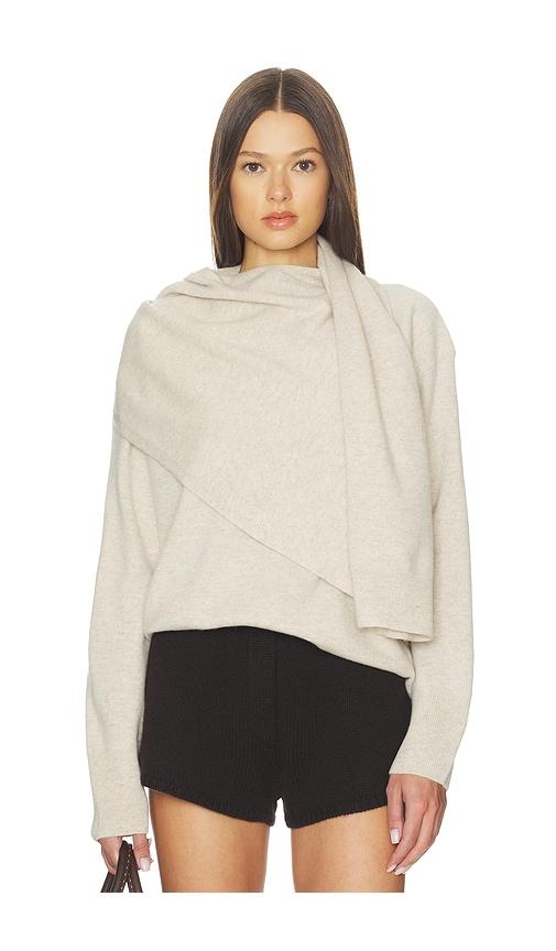 vince draped crew neck top in cream. - size m (also in s)