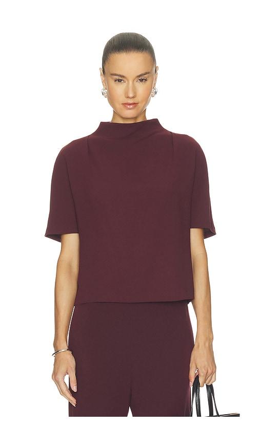 vince draped funnel neck top in burgundy. - size m (also in s, xs)