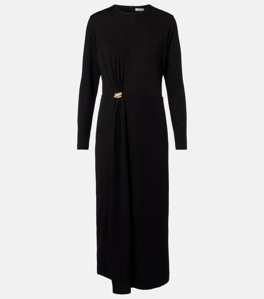 vince draped wool-blend midi dress