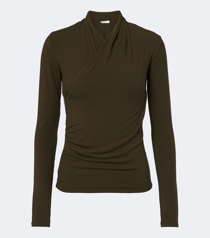 vince fixed jersey wrap top
