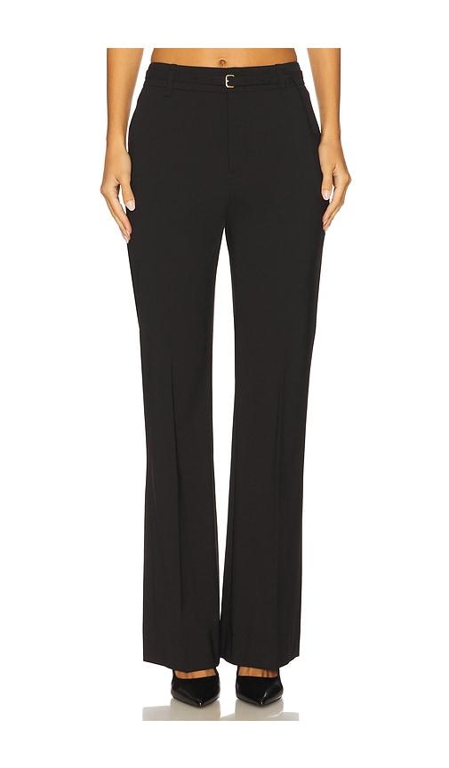 vince high waist slim flare belted pant in black. - size 0 (also in 2)