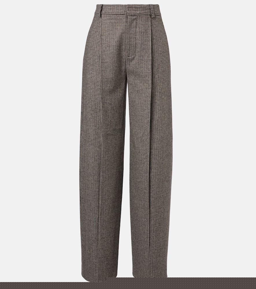 vince houndstooth wide-leg pants