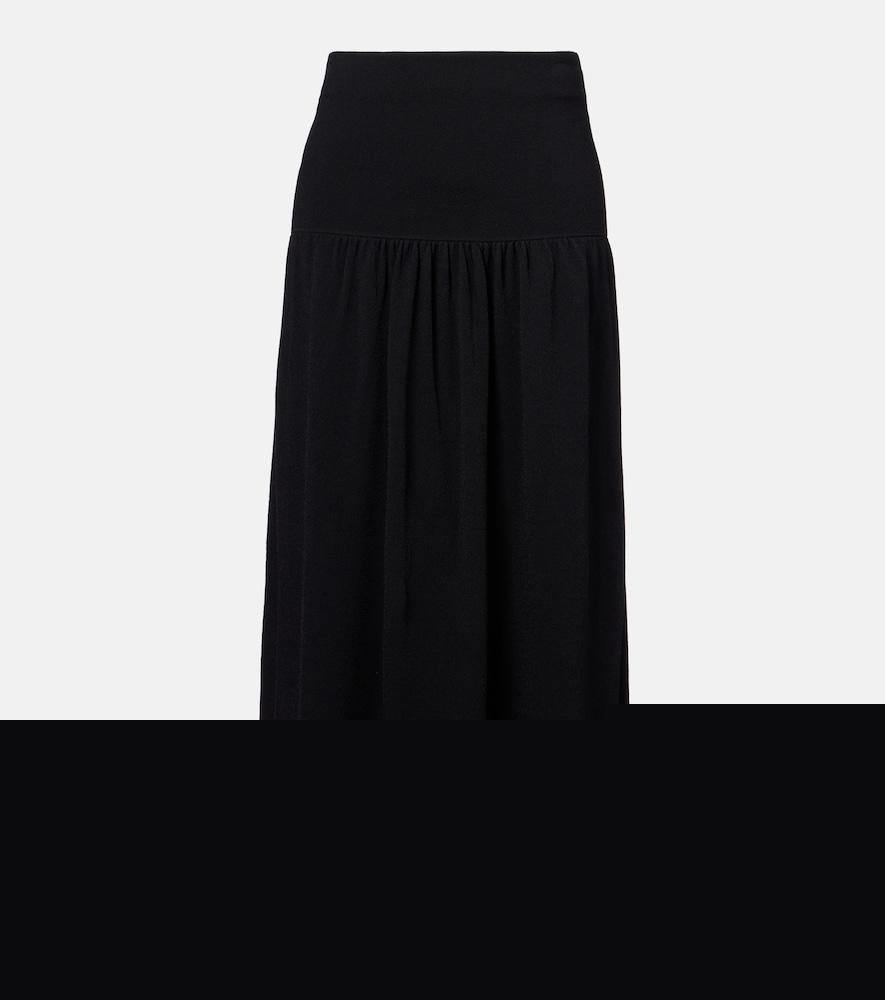 vince knitted high-rise midi skirt