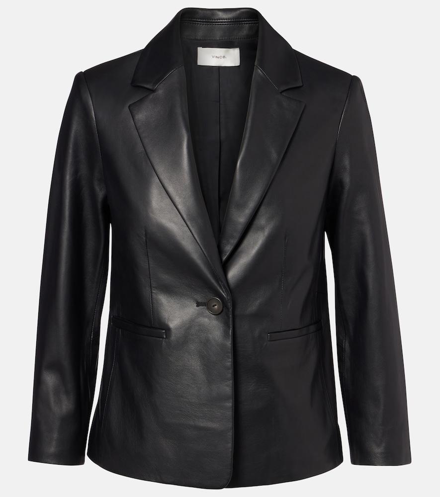 vince leather blazer