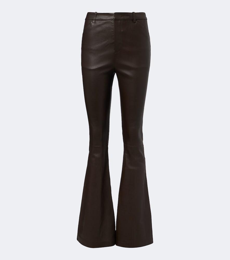 vince leather flared pants