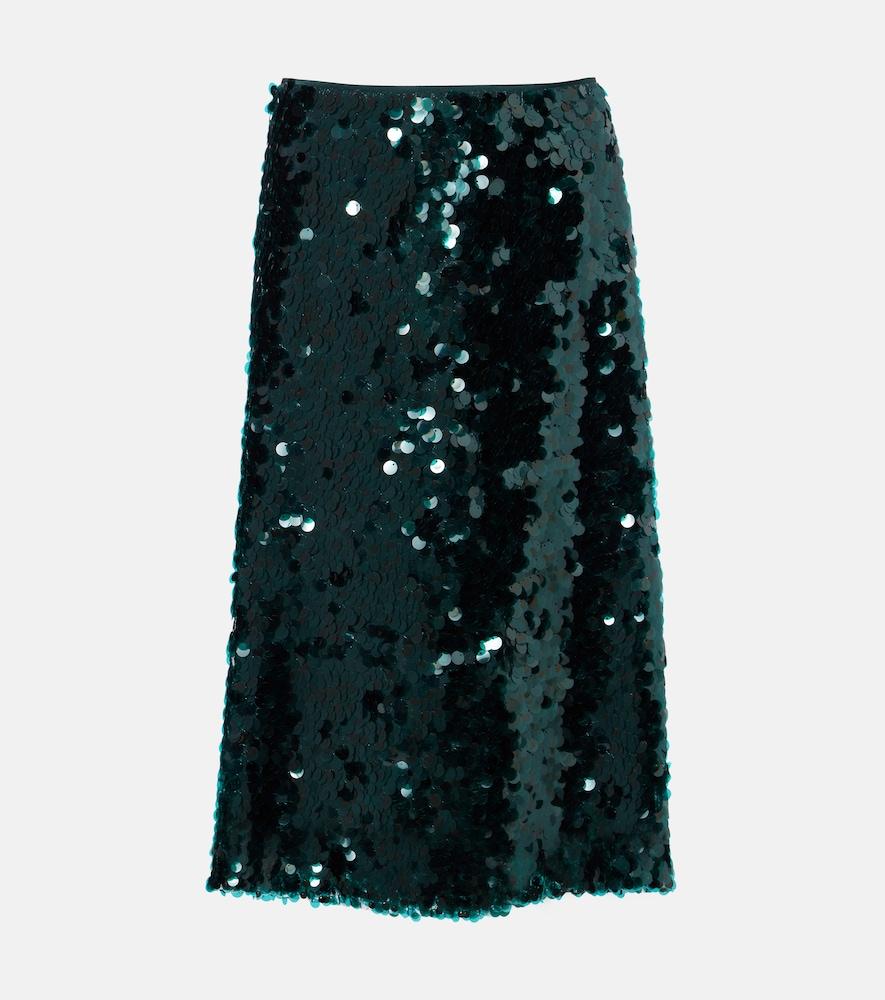 vince lucite sequined midi skirt