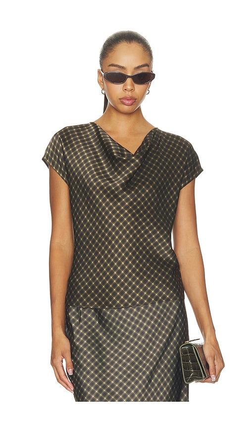 vince ombre plaid on cowl neckcap sleeveless blouse in multi. - size m (also in s, xs)