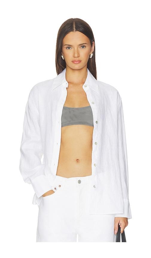 vince relaxed long sleeve button down in white. - size l (also in xl)