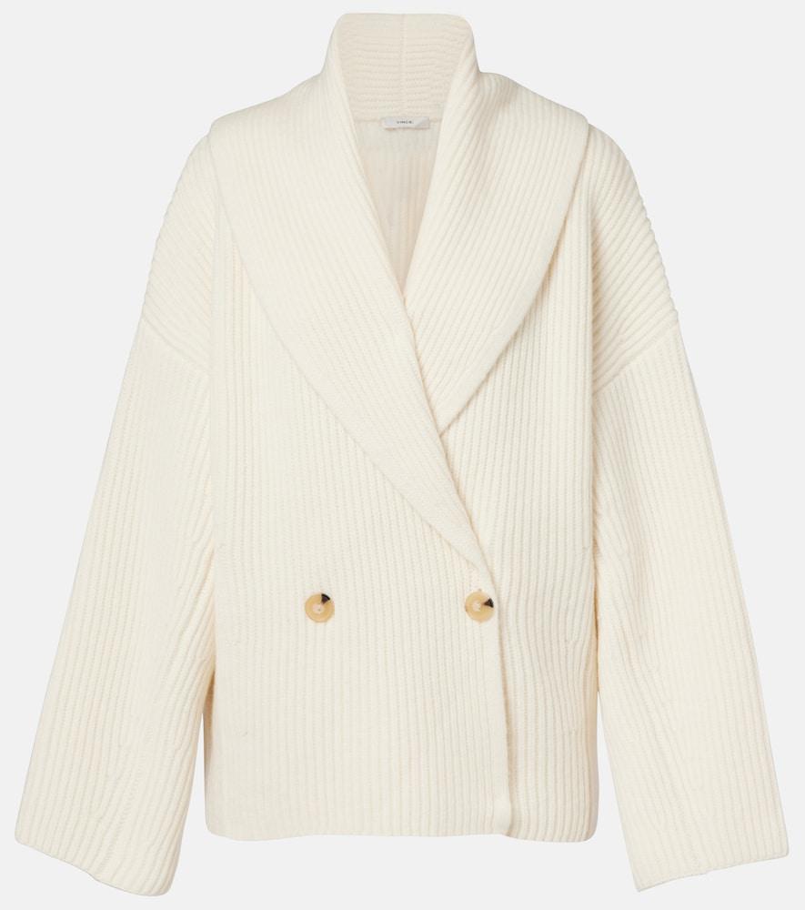 vince ribbed-knit wool-blend jacket
