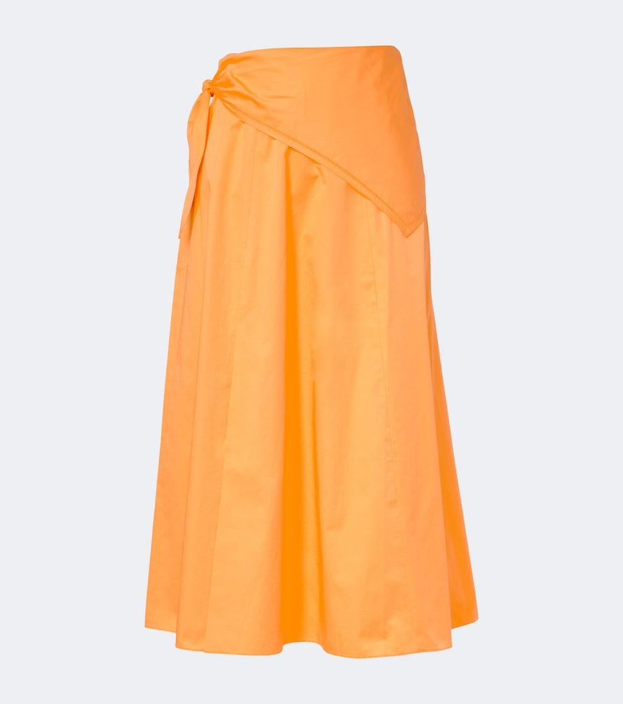 vince scarf-detail cotton midi skirt