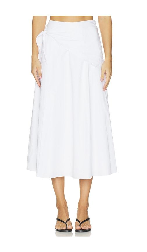 vince scarf tie skirt in white. - size 0 (also in 2, 4, 6, 8)