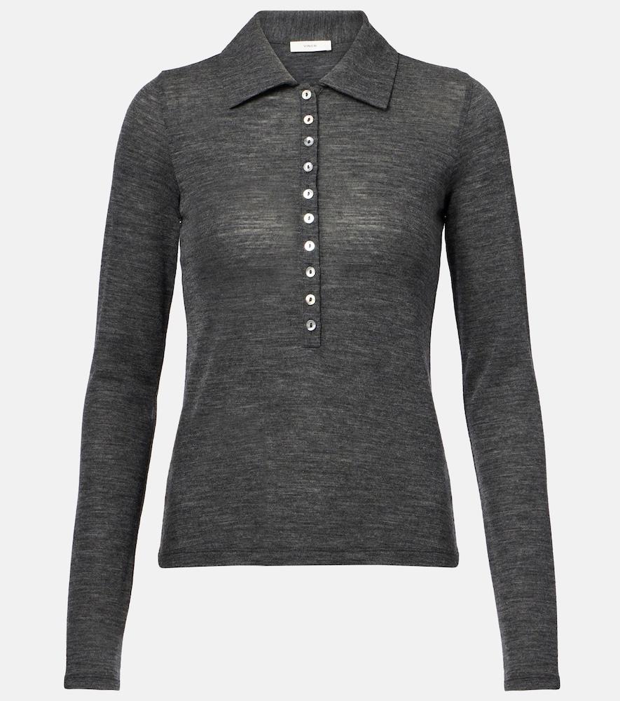 vince sheer polo shirt