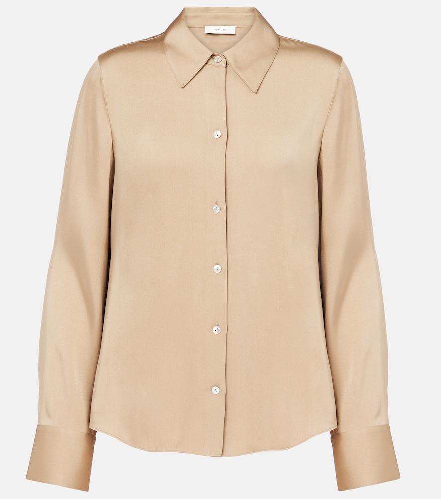 vince silk-blend satin shirt
