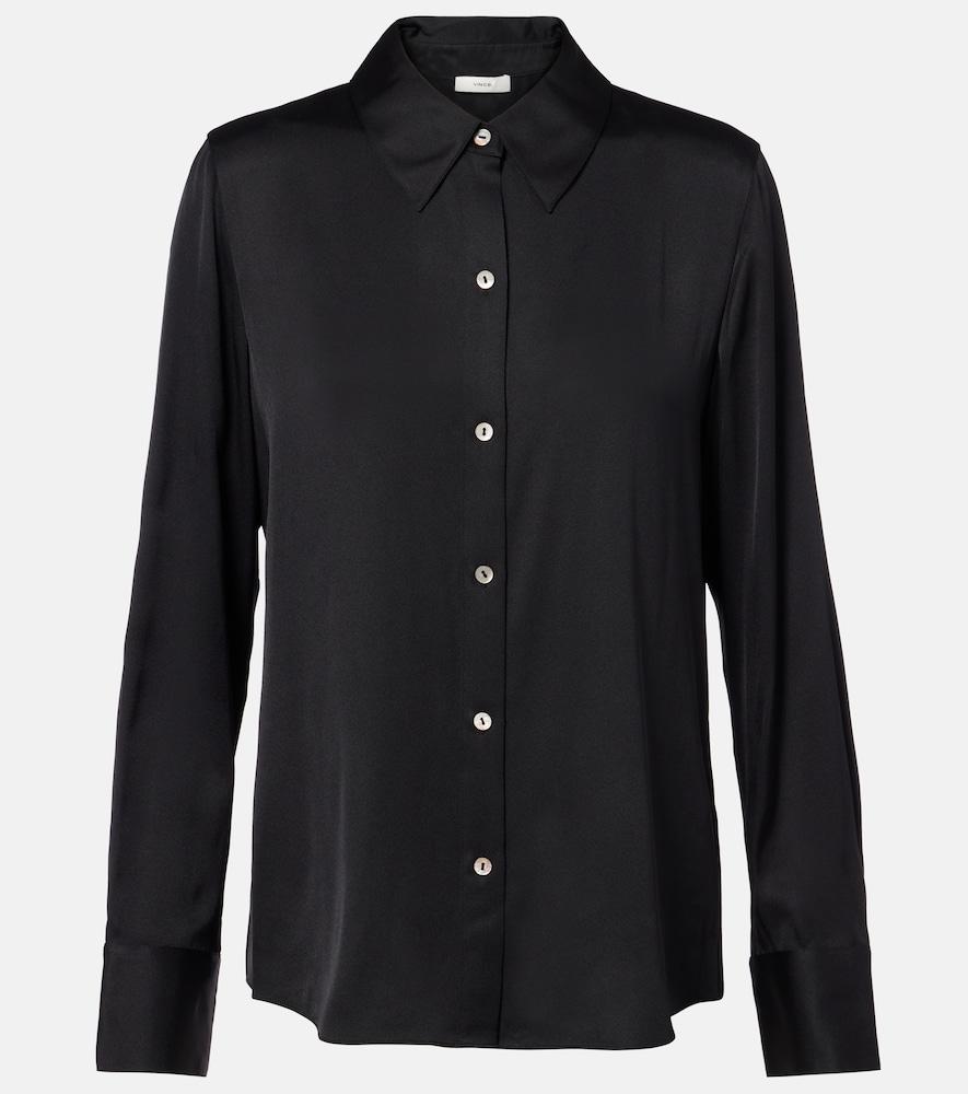 vince silk-blend satin shirt