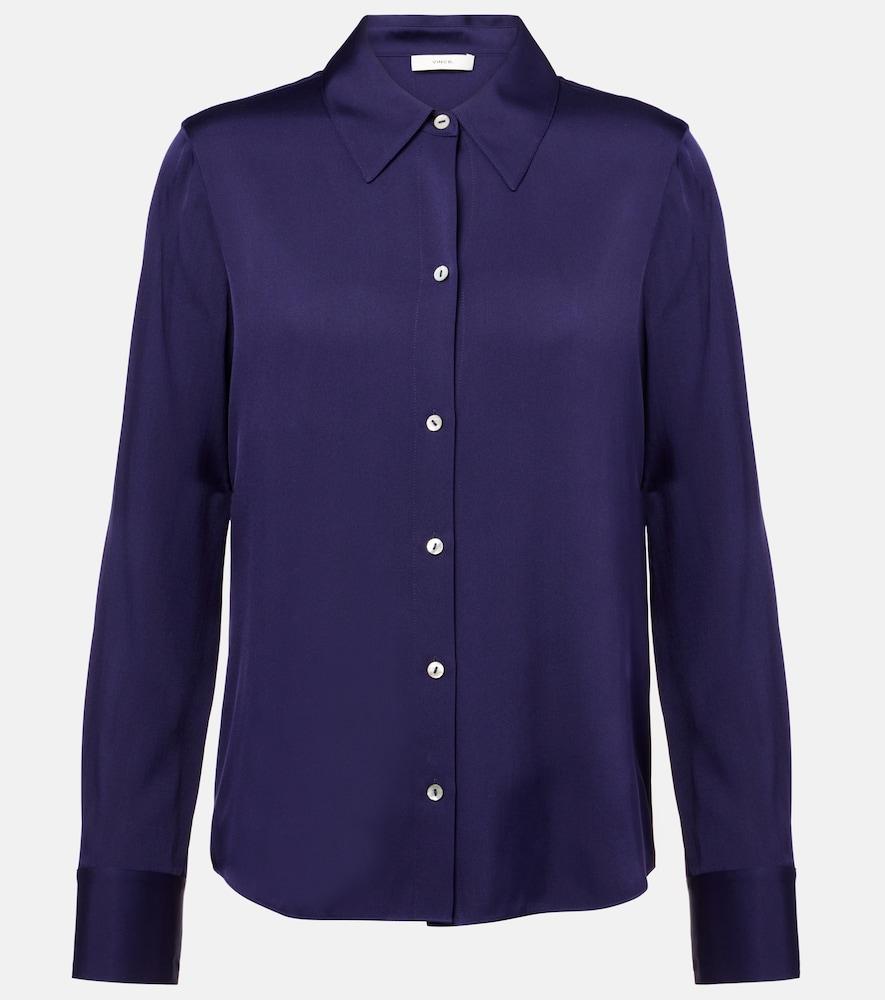 vince silk-blend satin shirt