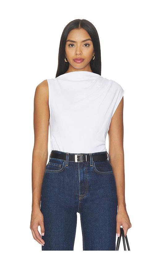 vince sleeveless draped top in white. - size l (also in xs, s, m)
