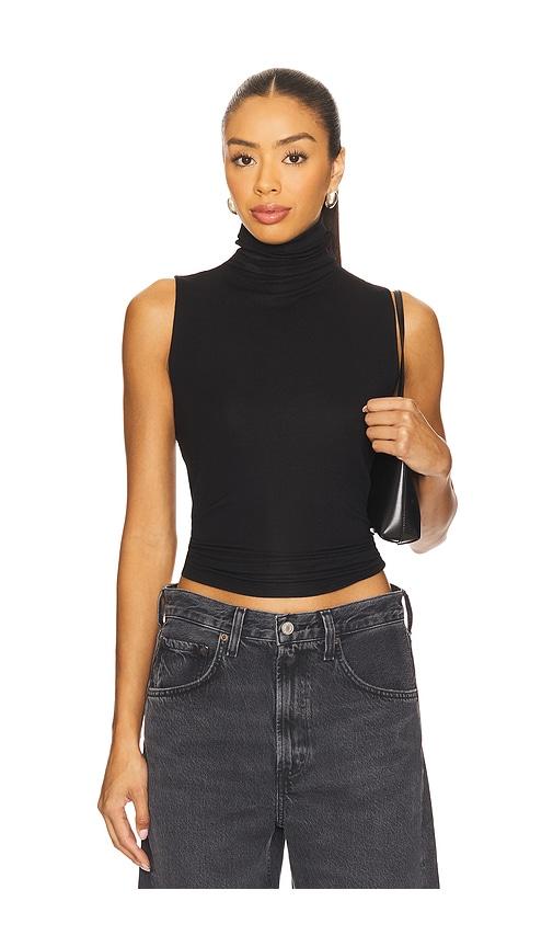vince sleeveless turtleneck top in black. - size l (also in m, s, xl, xs, xxs)