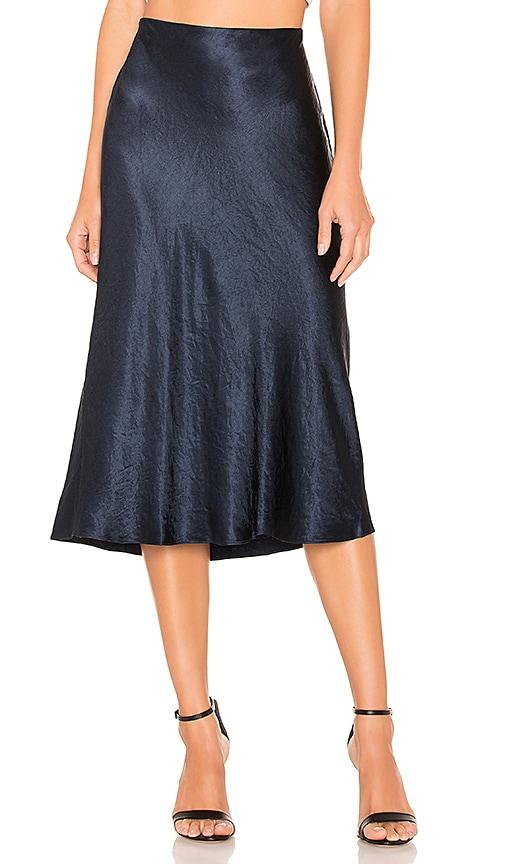 vince slip skirt in navy. - size l (also in xs, s, m)