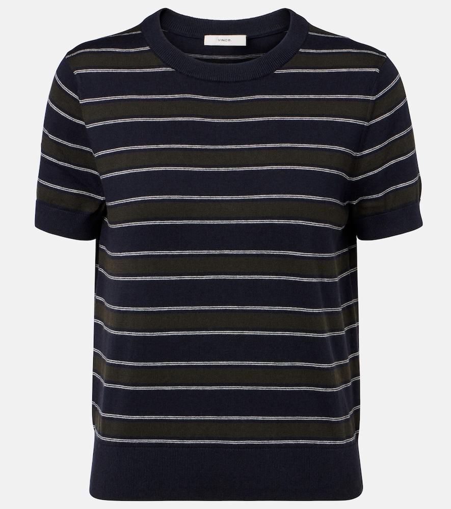 vince striped cotton and cashmere sweater