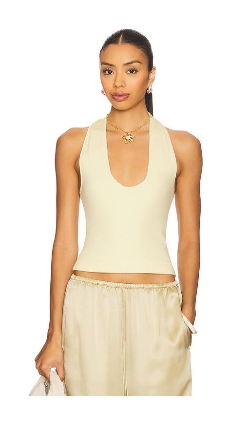 vir vita halter top in yellow. - size l (also in s, xs, m, xl)