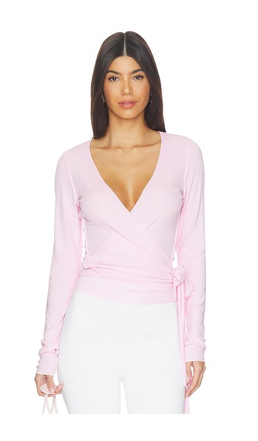 vir vita margot wrap top in pink. - size l (also in s, xs, m)