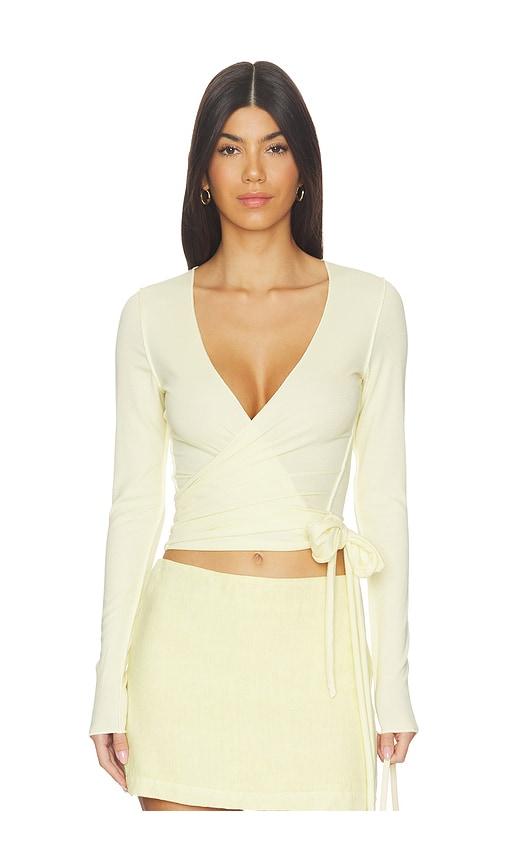 vir vita margot wrap top in yellow. - size m (also in xs, s, xl)