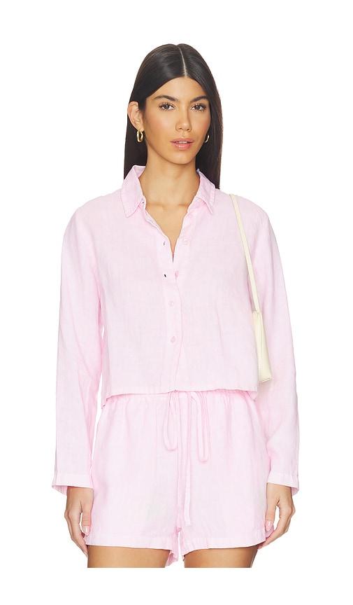 vir vita paloma linen shirt in pink. - size s (also in xs)