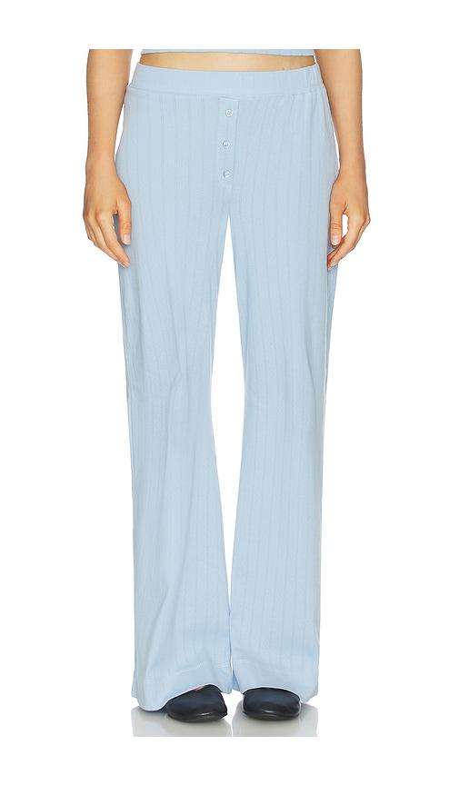 vir vita pointelle lounge pant in baby blue. - size l (also in s, xs, m, xl)